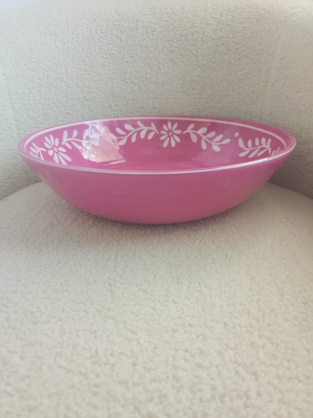 Pink Mexican Talavera Large Plastic Serving Bowl - Home Dining 12 In - Picture 4 of 4